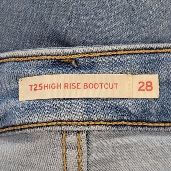 Levis 725 High Rise Bootcut Jeans  Womens Size 28 Medium Wash - Picture 5 of 7